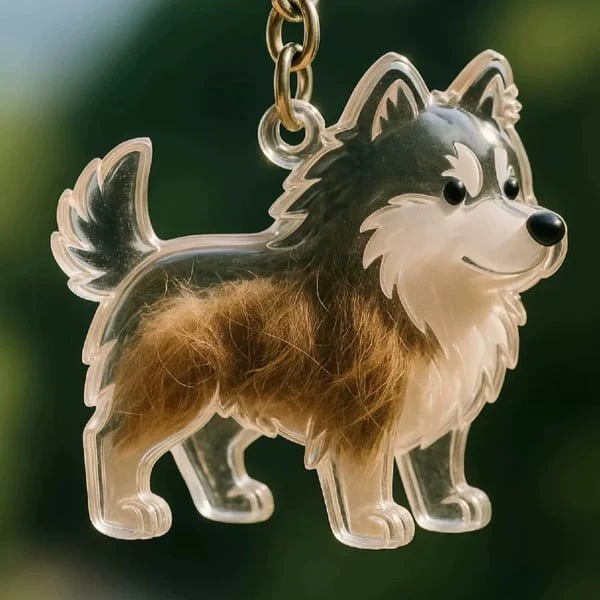Dog Hair Collector Keychain Charm Memorial Storage Box - Image 9