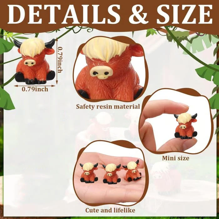 🐂🥚 Easter Mini Highland Cow Figurines - Image 6
