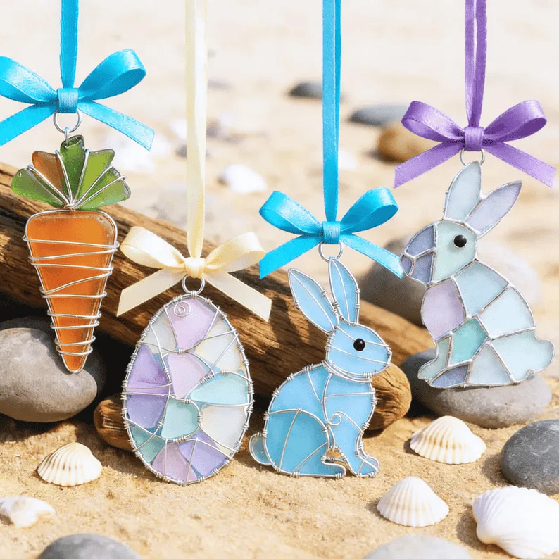 🐣🌊Easter wire wrapped acrylic ornaments ✨Shaped by Nature & Crafted by Hand💝 - Image 6