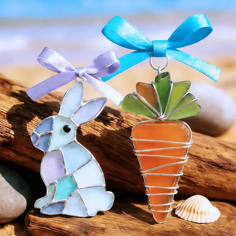 🐣🌊Easter wire wrapped acrylic ornaments ✨Shaped by Nature & Crafted by Hand💝 - Image 9