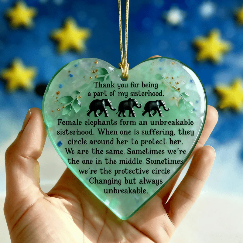 🔥🐘💝Heartfelt Elephant Sisterhood Keepsake - Heart Ornament - Image 2