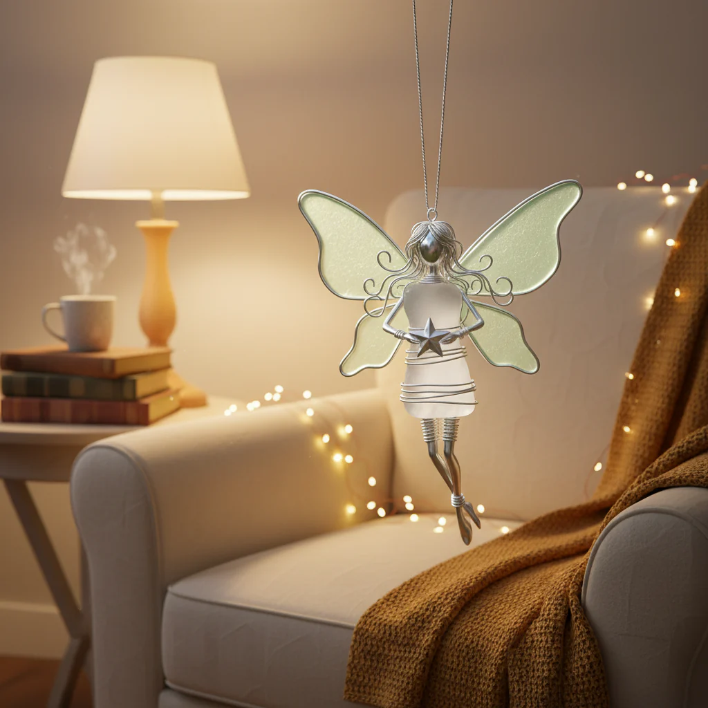 Fairy with Star Sea Glass Ornament - Image 3