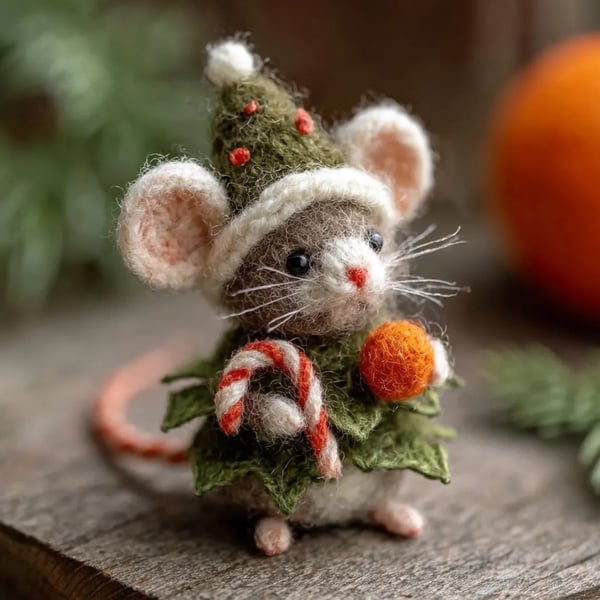 🎁🐭 Deluxe Handmade Felt Mouse | Cozy Decor & Heartwarming Gift ✨ - Image 11