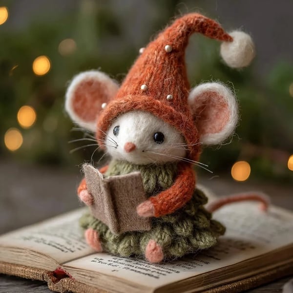 🎁🐭 Deluxe Handmade Felt Mouse | Cozy Decor & Heartwarming Gift ✨ - Image 8