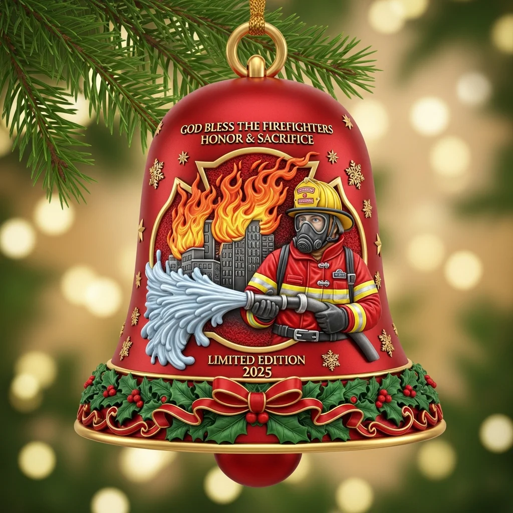🌲Christmas Gifts--🚒Firefighter Christmas Bell Ornament - Image 2