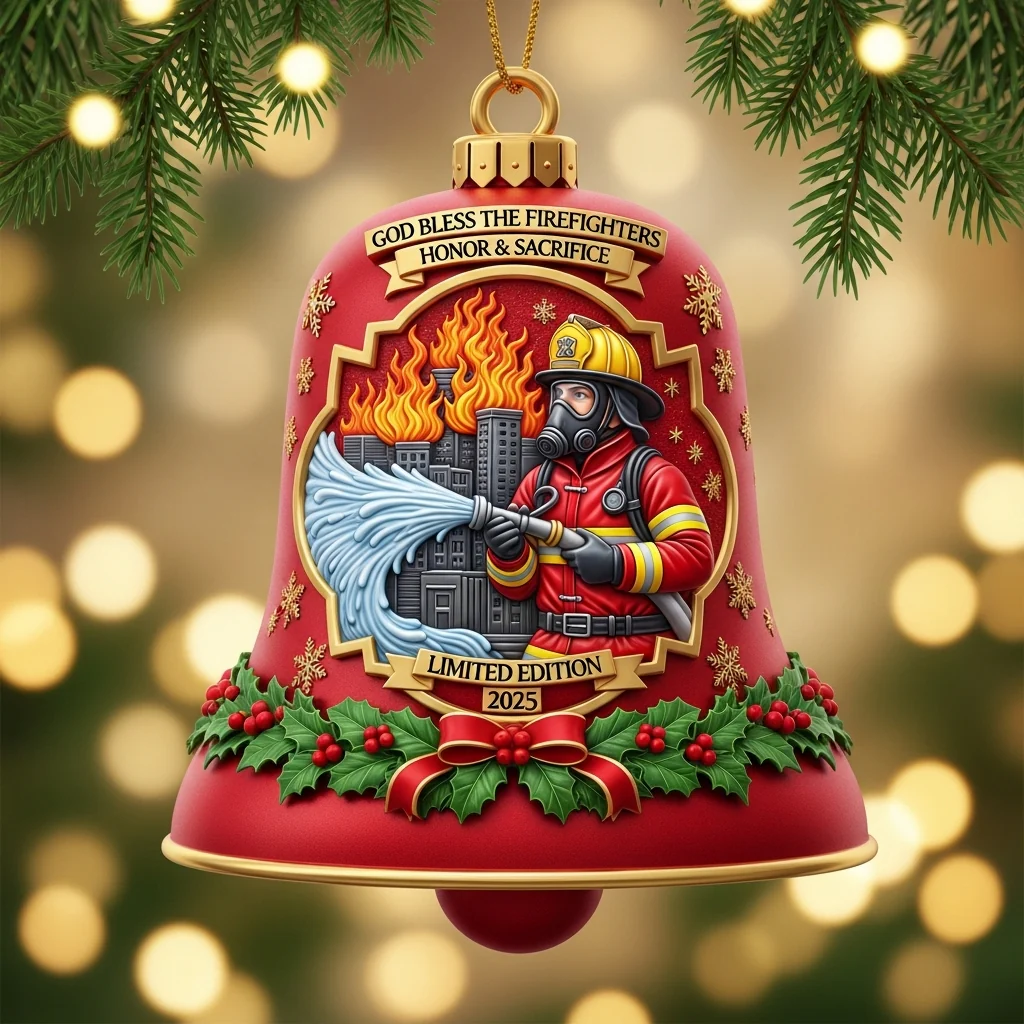 🌲Christmas Gifts--🚒Firefighter Christmas Bell Ornament - Image 3