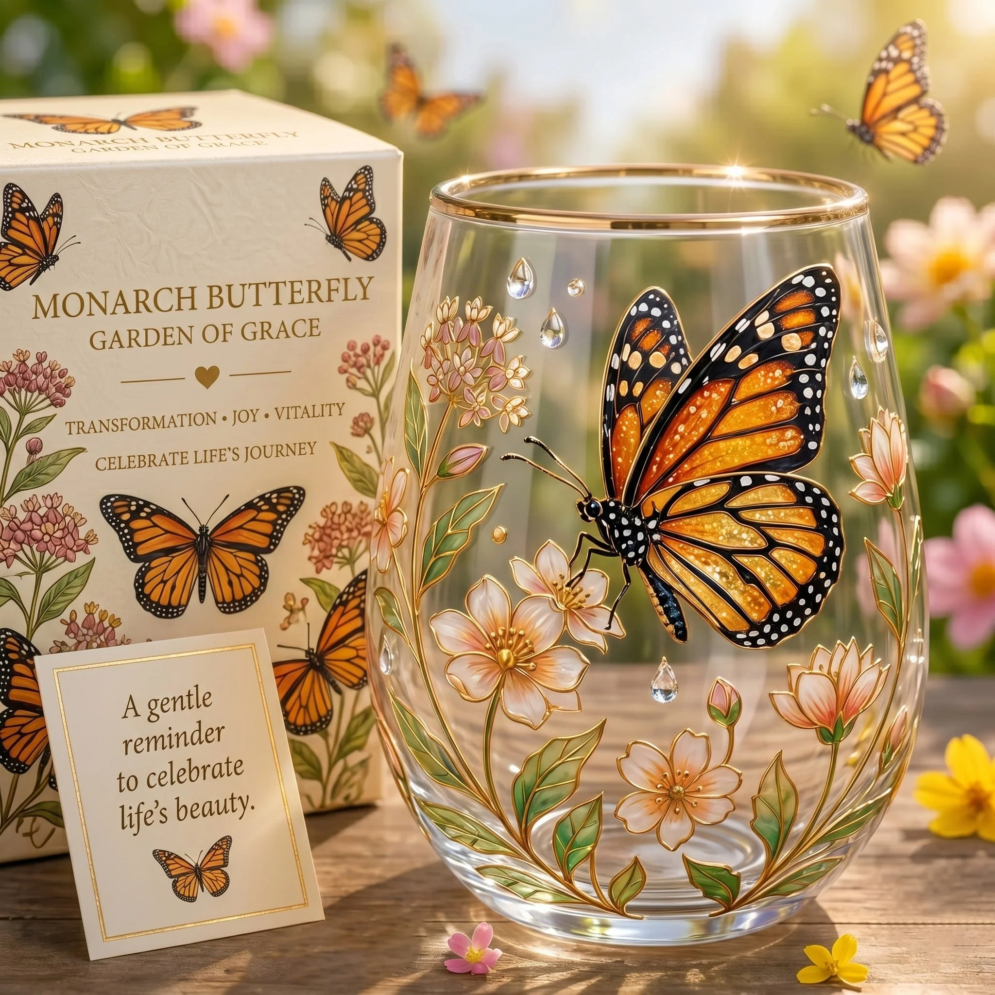 🦩🦩Flamingo Garden of Joy Glass Cup
