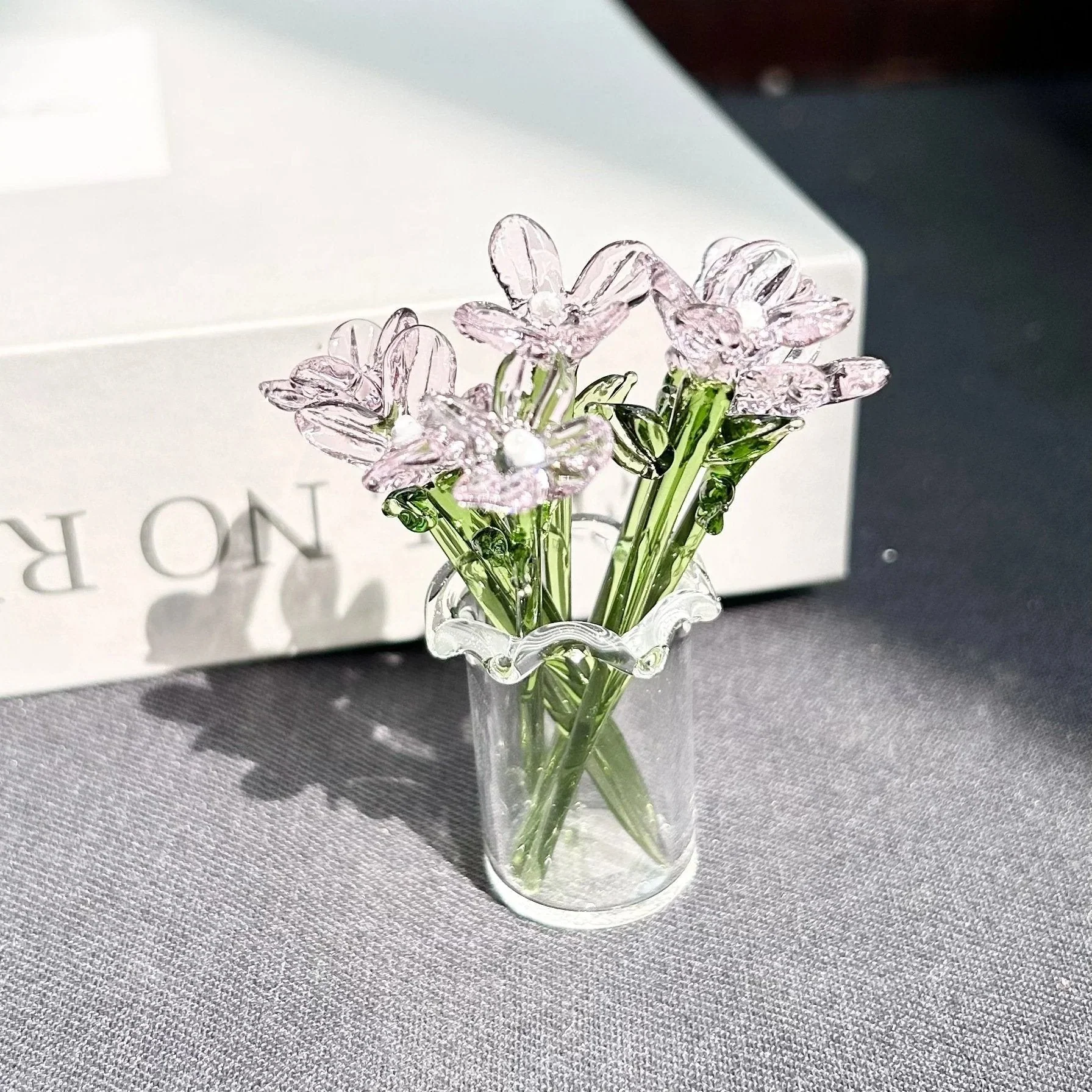 🌸2026 Mother's Day Gifts 50% Off--🎁Mini Glass Flower Ornament Crafts Artificial Flower Floral Figurine - Image 11