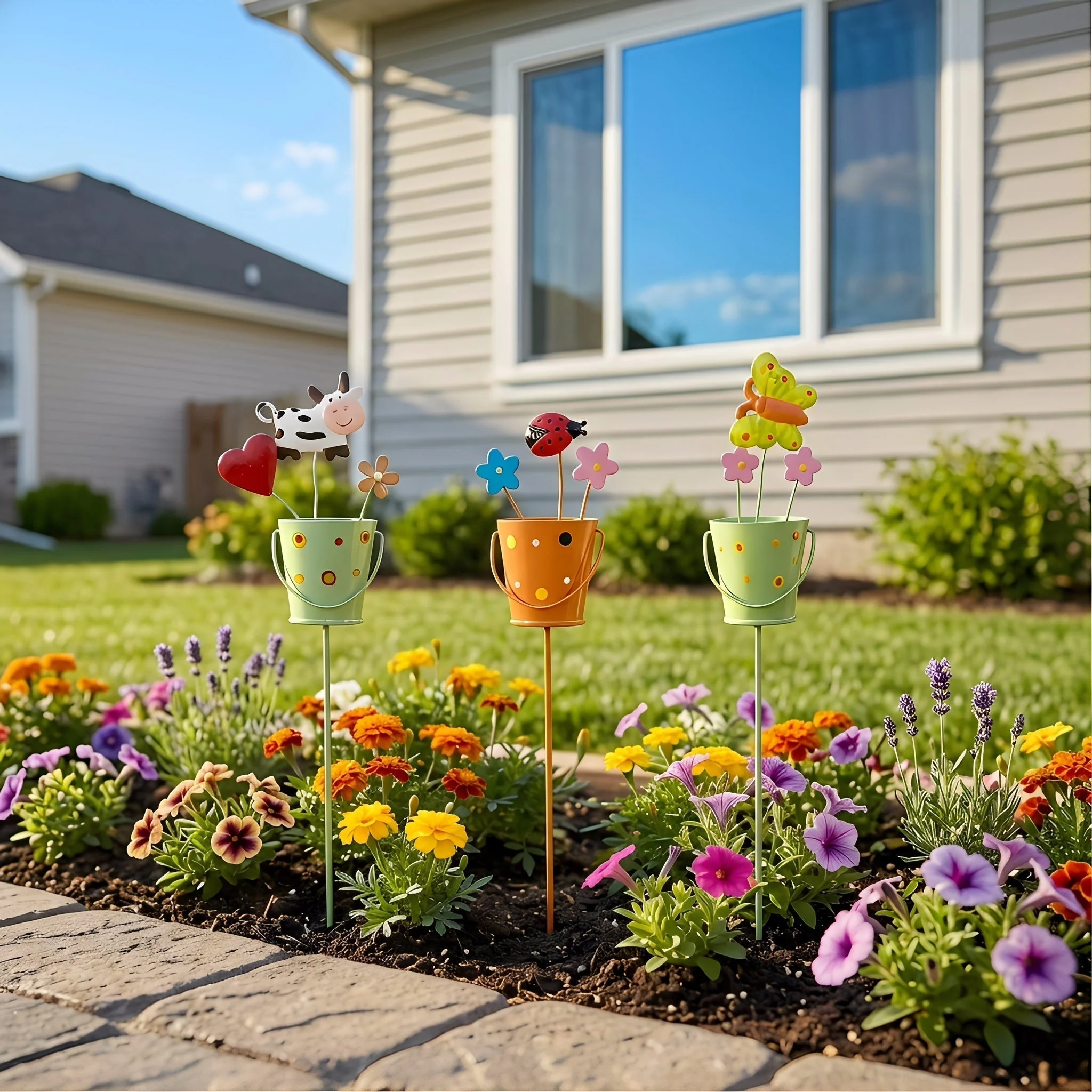 🔥Last Day 49% OFF-🌱Set of 3 Metal Flower Pot Garden Stakes - Image 2
