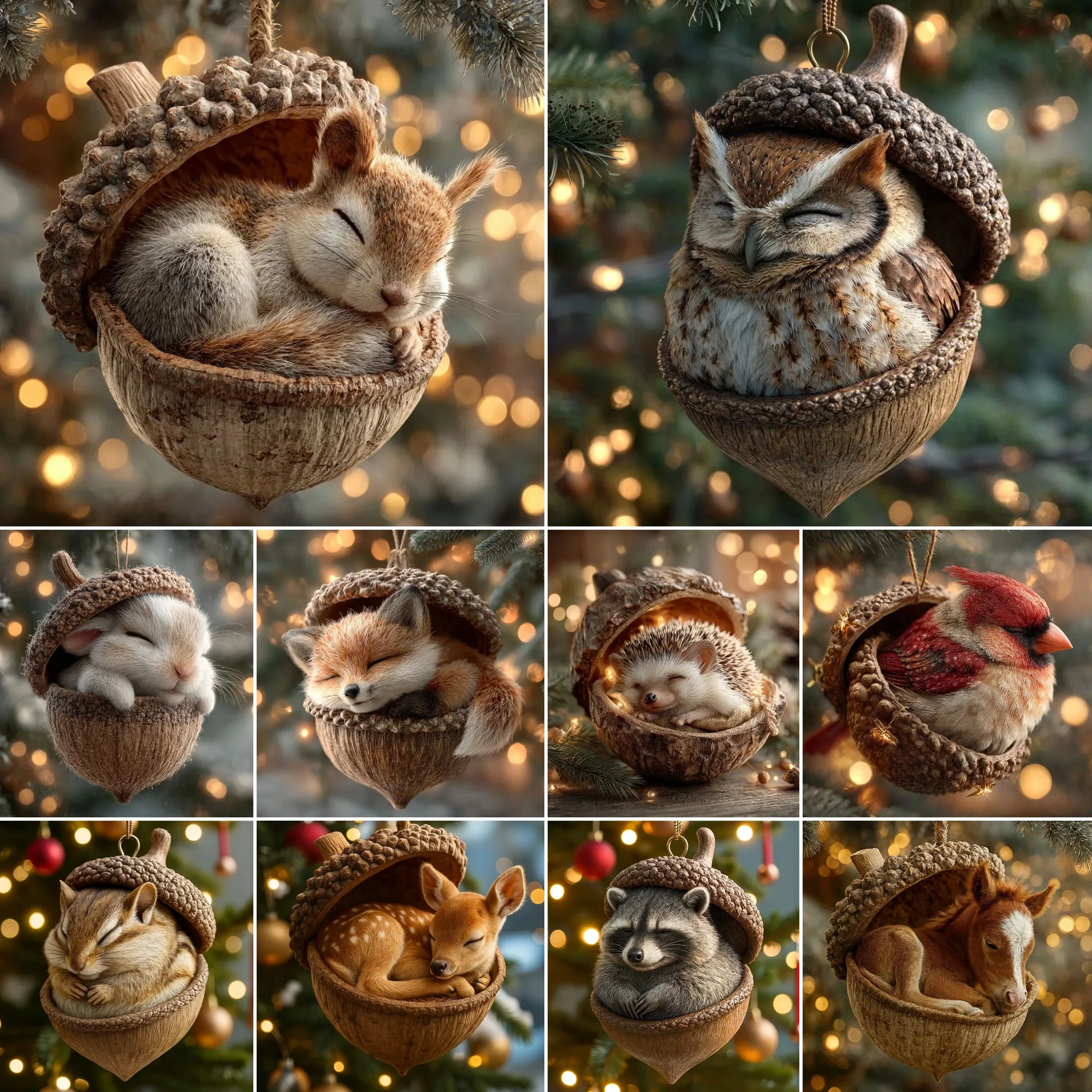🎁❤️ Forest Animal Acorn Ornaments – Cozy Forest Christmas Ornaments - Image 12