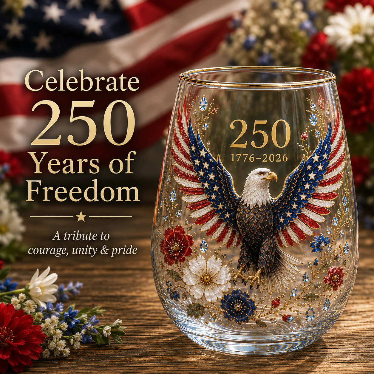 🦅🦅Limited Edition 2026 USA 250 Years of Freedom Eagle Glass - Image 6