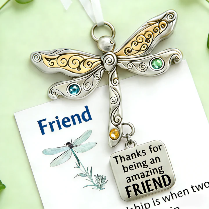 Friendship Dragonfly Ornament With Sentimental Quote -🌟 Gift for Best Friends - Image 4