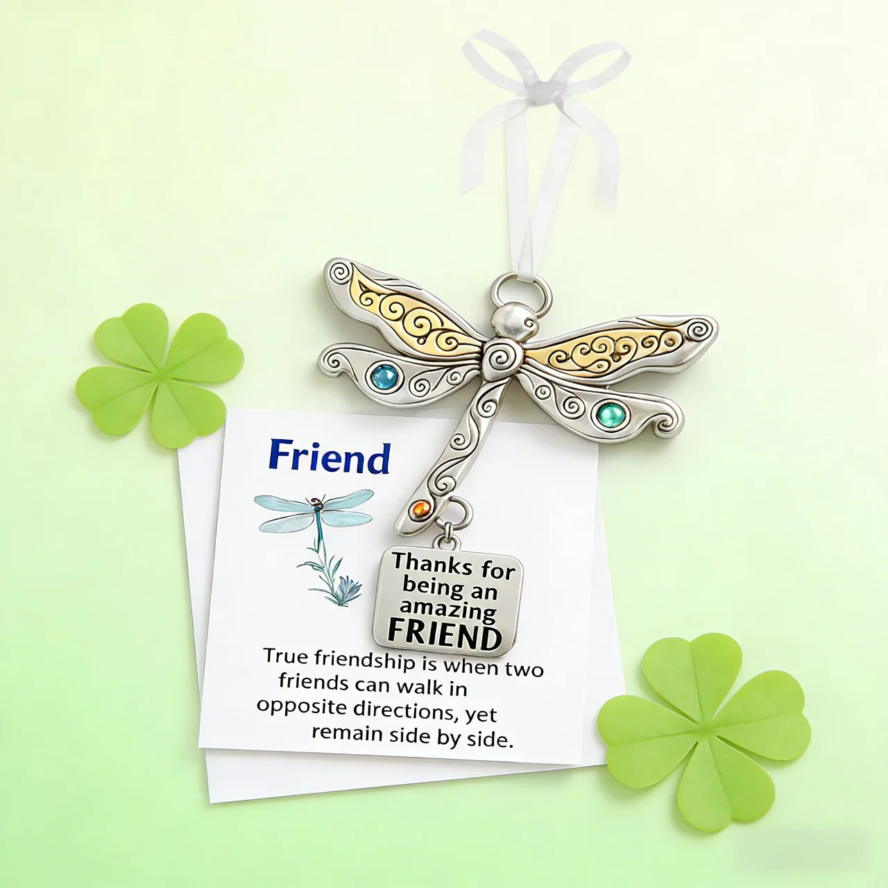 Friendship Dragonfly Ornament With Sentimental Quote -🌟 Gift for Best Friends - Image 5