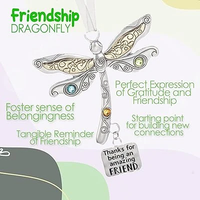 Friendship Dragonfly Ornament With Sentimental Quote -🌟 Gift for Best Friends - Image 6