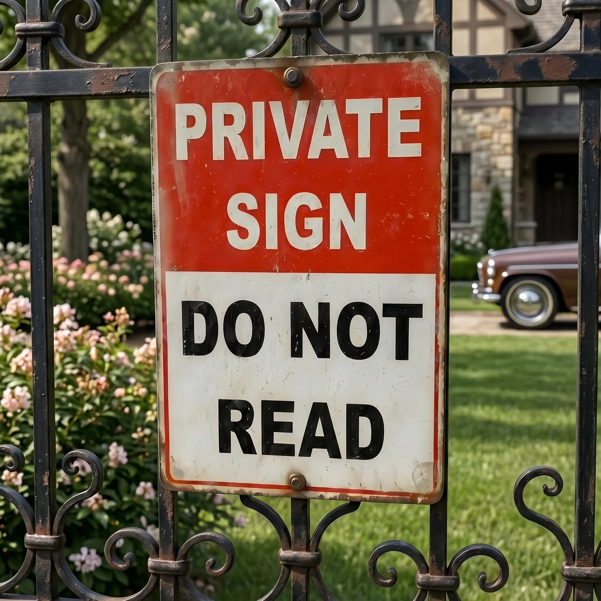 🔥Private Sign – “Do Not Read” Funny Metal Warning Sign 😂 - Image 2