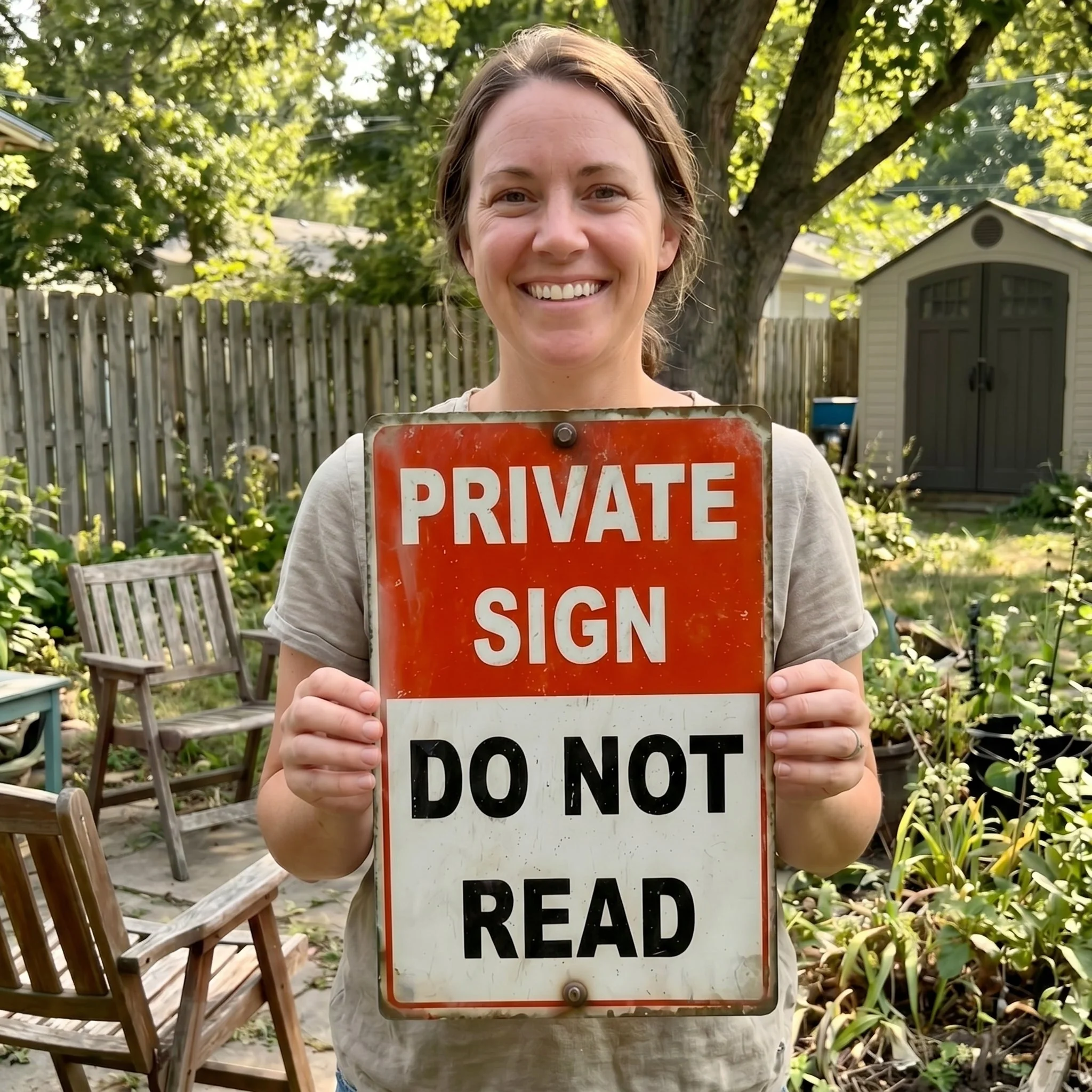 🔥Private Sign – “Do Not Read” Funny Metal Warning Sign 😂 - Image 3