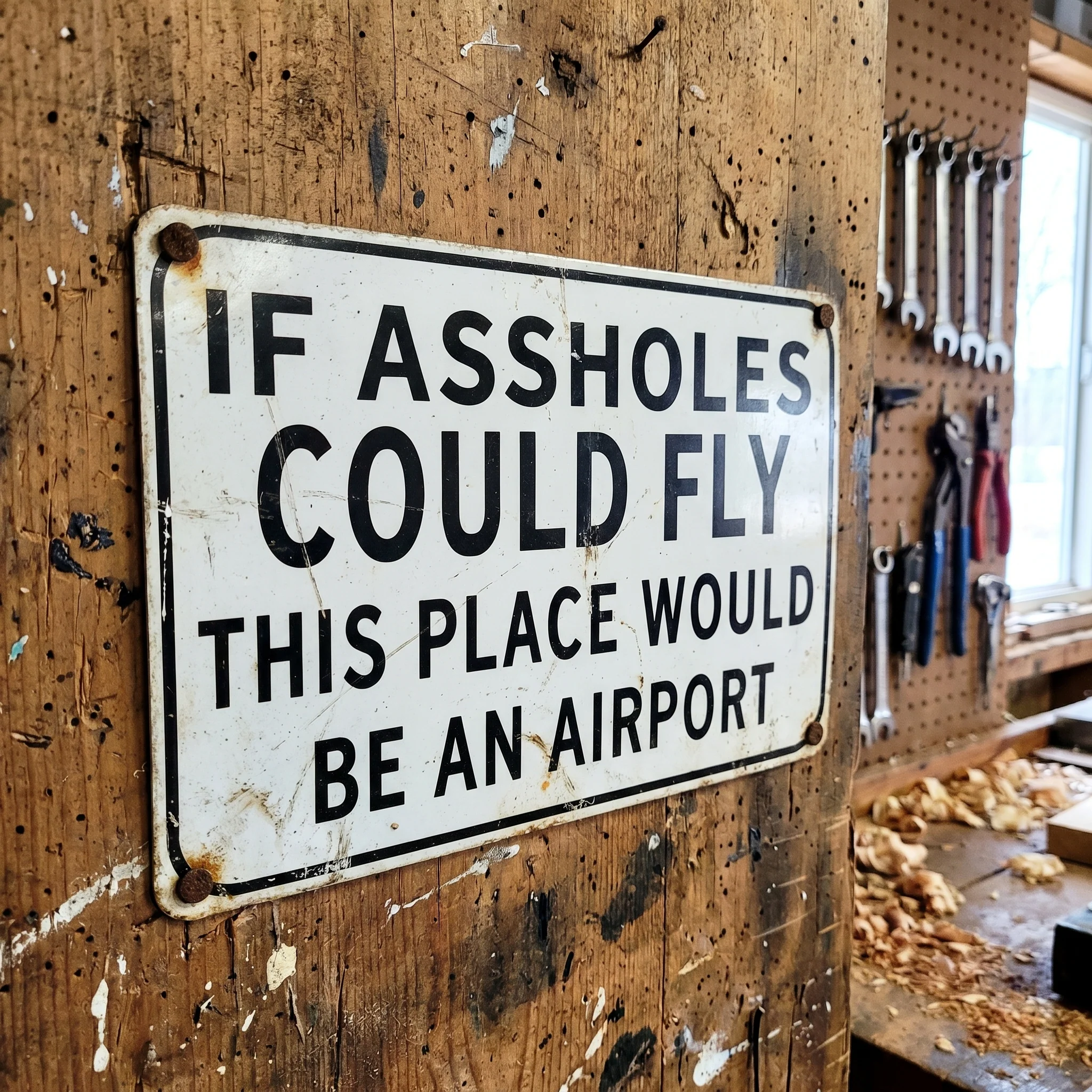Funny "If Assholes Could Fly" Vintage Metal Sign – Hilarious Man Cave Wall Decor ✈️😂 - Image 4