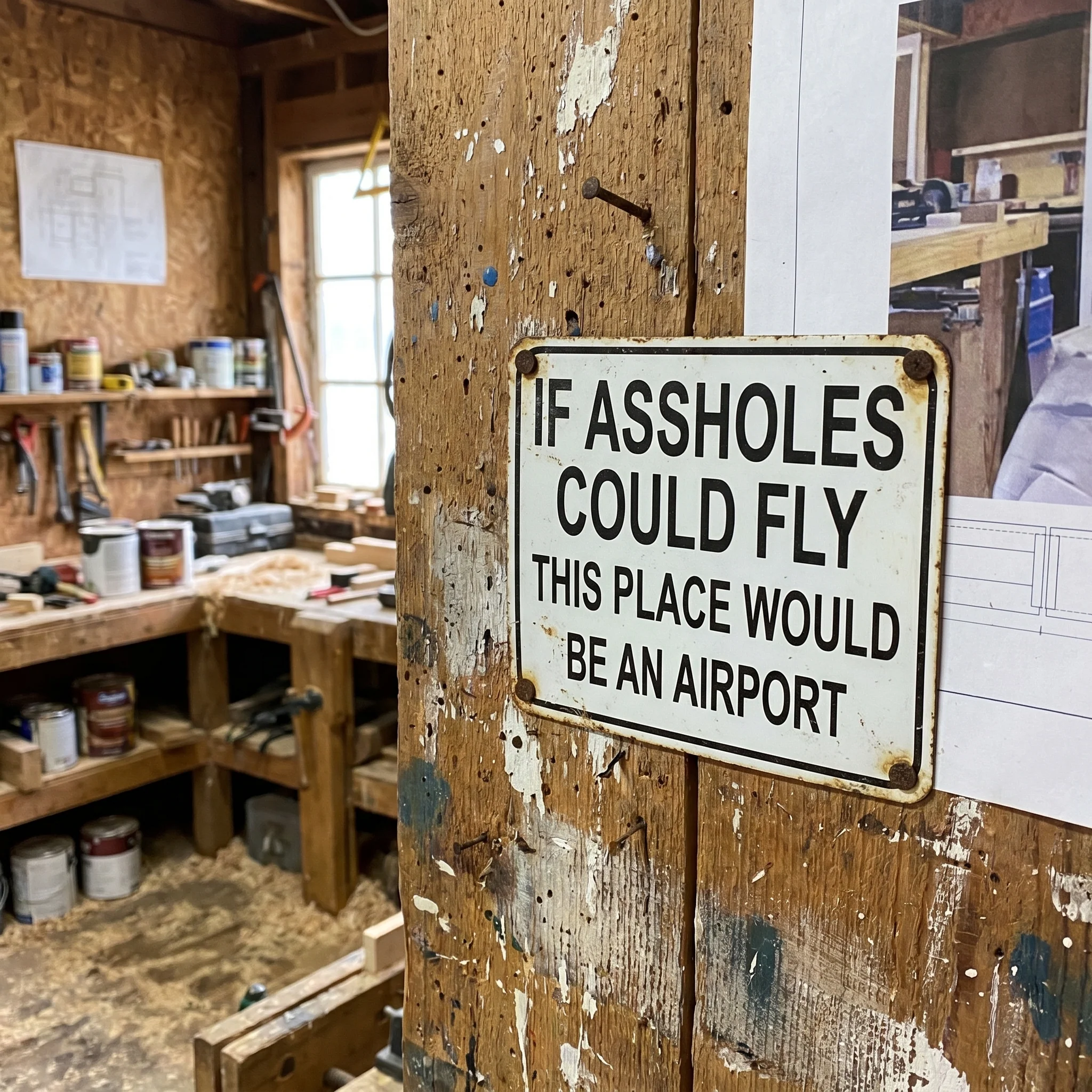 Funny "If Assholes Could Fly" Vintage Metal Sign – Hilarious Man Cave Wall Decor ✈️😂 - Image 5