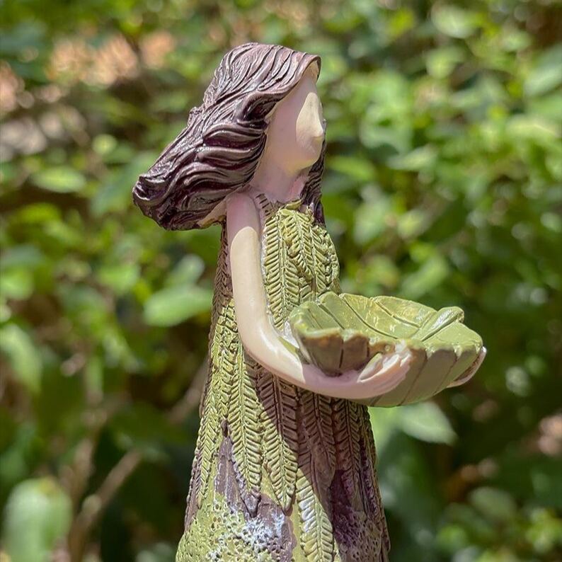 🌱😮Garden Girl Sculpture: Bee & Butterfly Water Feeder - Image 3