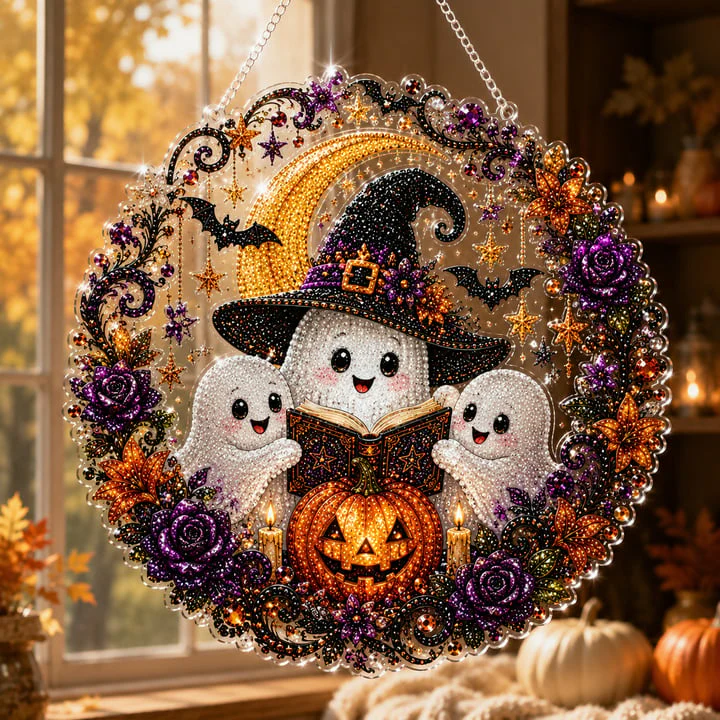 🎃Black Cat Moon Diamond Art Hanging Ornament Kit – Relaxing DIY Halloween Craft 🎃💎 (📦Buy 2 Free Shipping) - Image 12