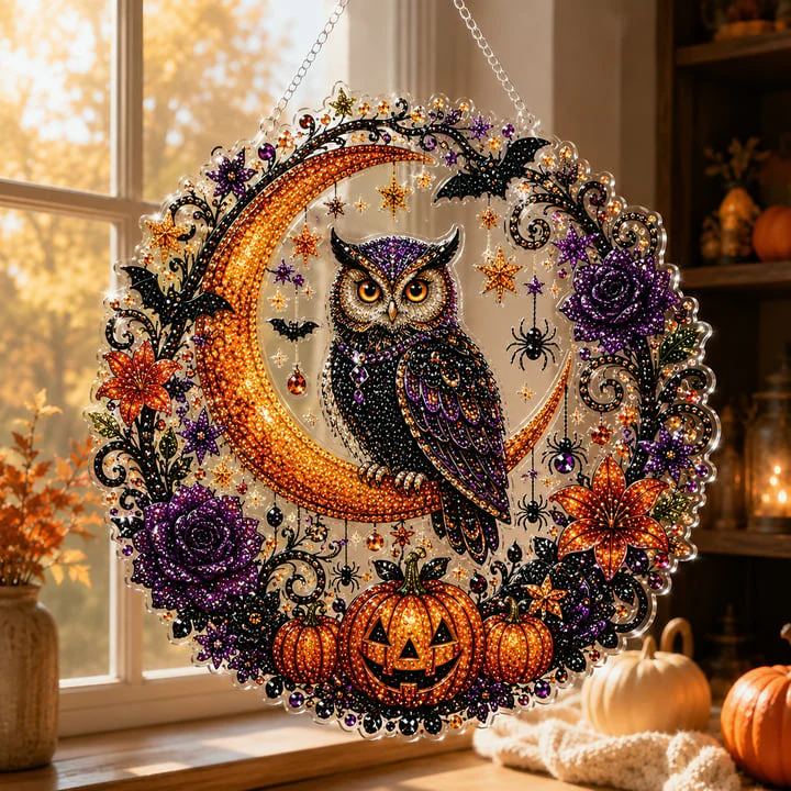🎃Black Cat Moon Diamond Art Hanging Ornament Kit – Relaxing DIY Halloween Craft 🎃💎 (📦Buy 2 Free Shipping) - Image 13