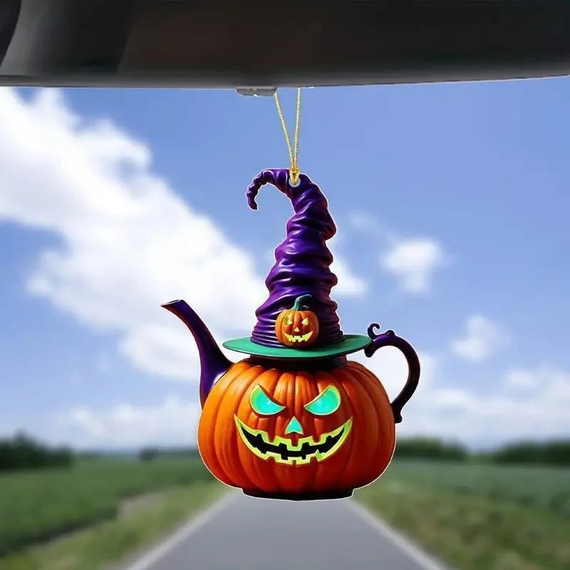 🎃 Halloween Pumpkin Teapot Ornament - Image 3