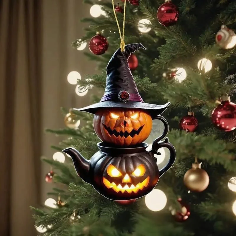 🎃 Halloween Pumpkin Teapot Ornament - Image 5