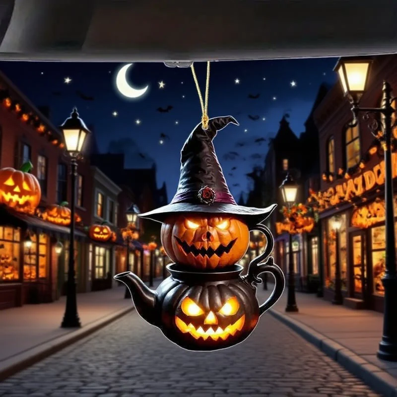 🎃 Halloween Pumpkin Teapot Ornament - Image 7