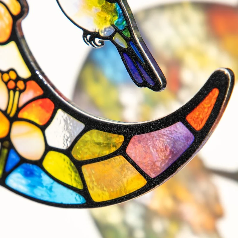 Hand-Painted Bunny Egg Suncatcher Stained Glass Easter Rabbit Ornament Birthday Gift - Image 4