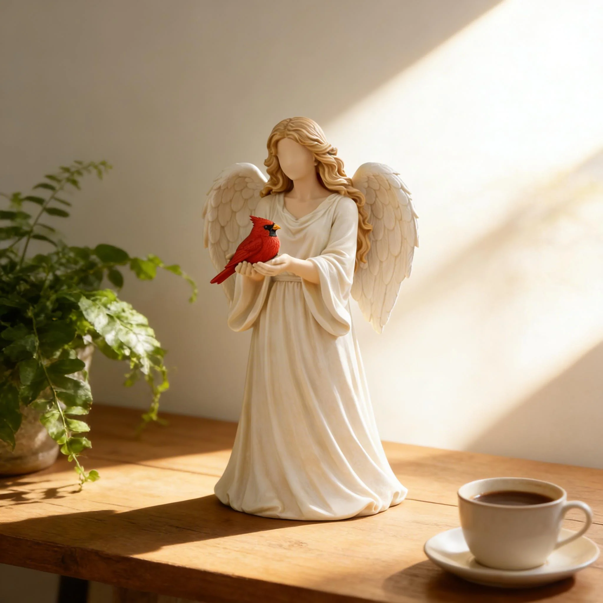 🐦 Handcrafted Cardinal & Angel Memorial Statues – A Symbol of Love, Peace, and Remembrance - Image 2