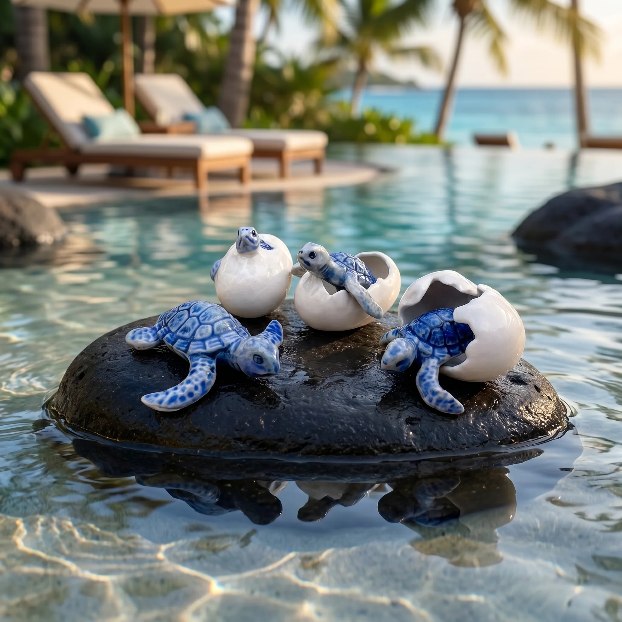 🐢 Newborn Journey: Handcrafted Ceramic Baby Sea Turtle Figurines - Image 2
