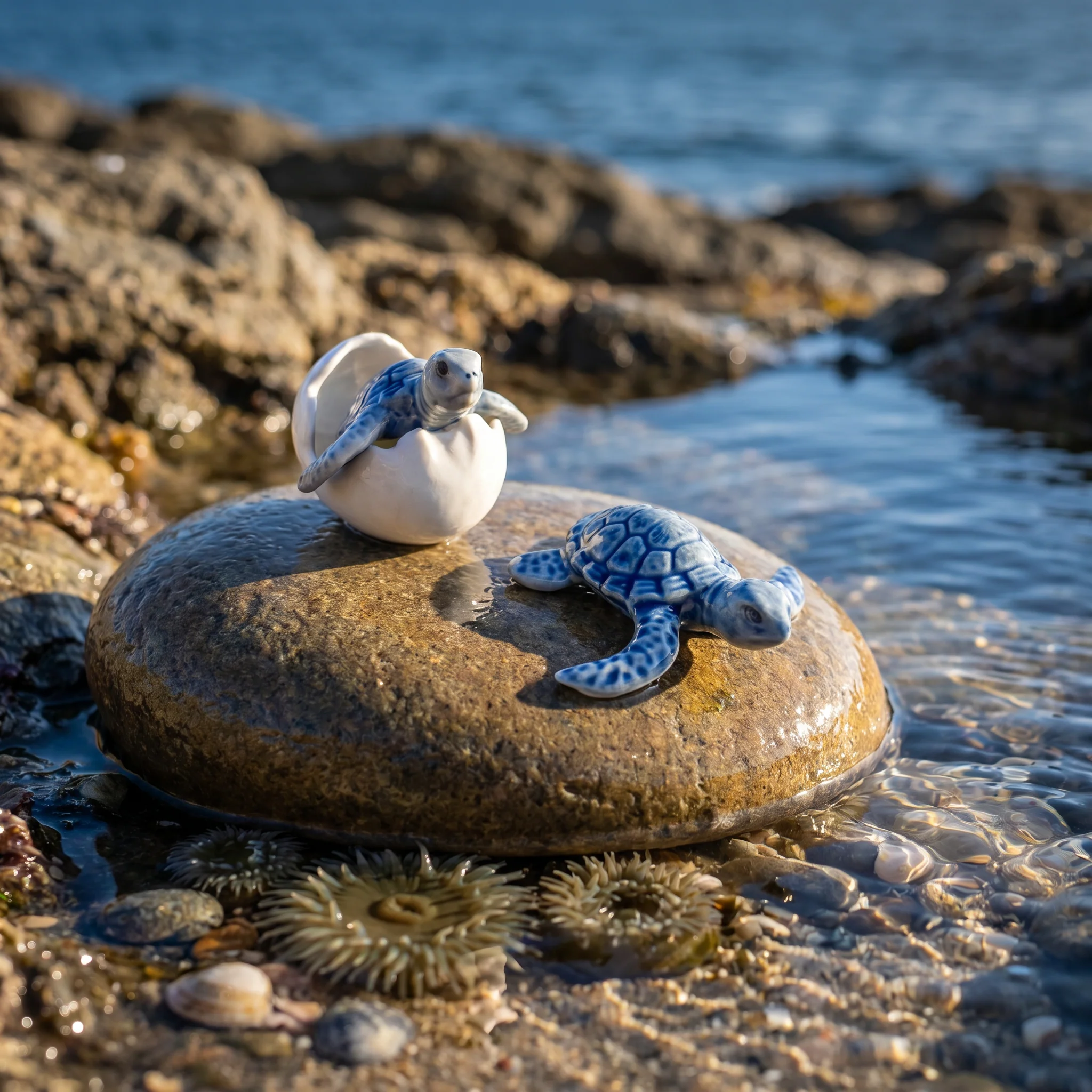 🐢 Newborn Journey: Handcrafted Ceramic Baby Sea Turtle Figurines - Image 8