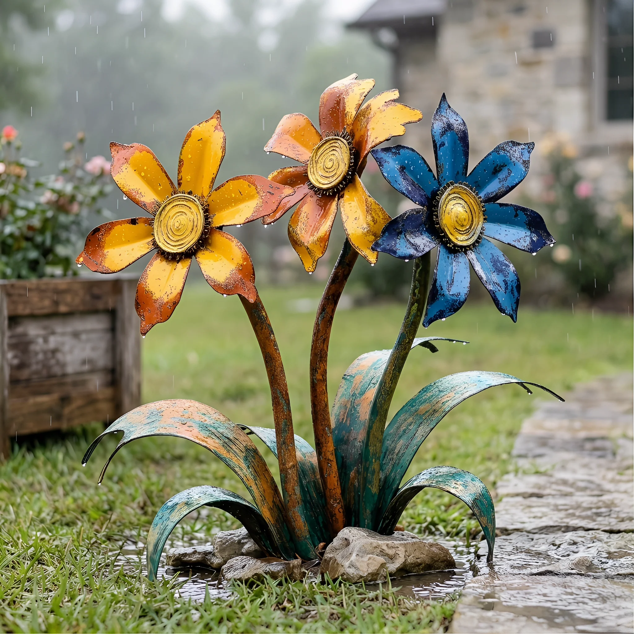 🌼2026 Mother's Day Gifts 50% Off--💖🎁Handcrafted Rustic Metal Flower Garden Stakes - Image 14