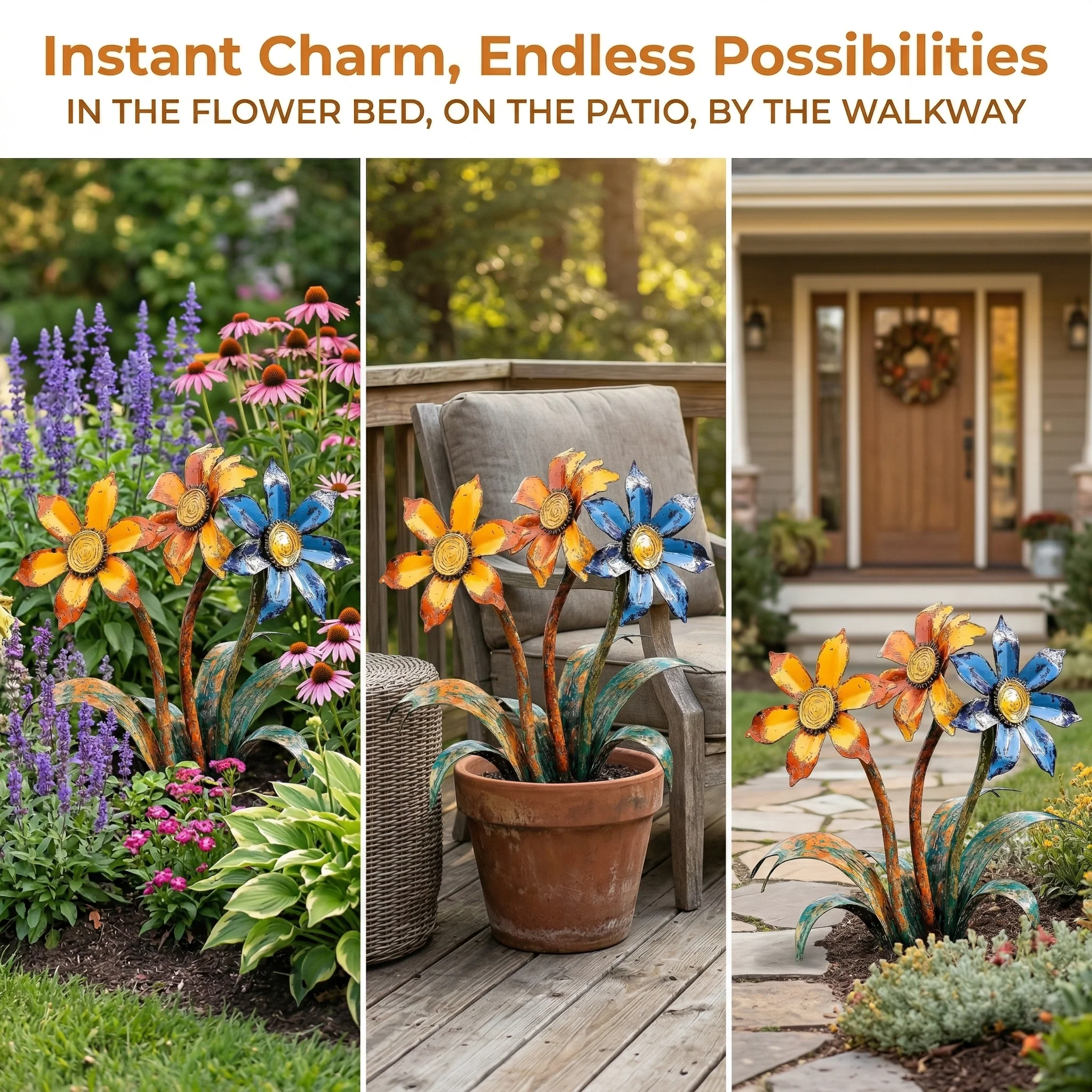 🌼🌼2026 Mother's Day Gifts 50% Off--💖🎁Handcrafted Rustic Metal Flower Garden Stakes - Image 5