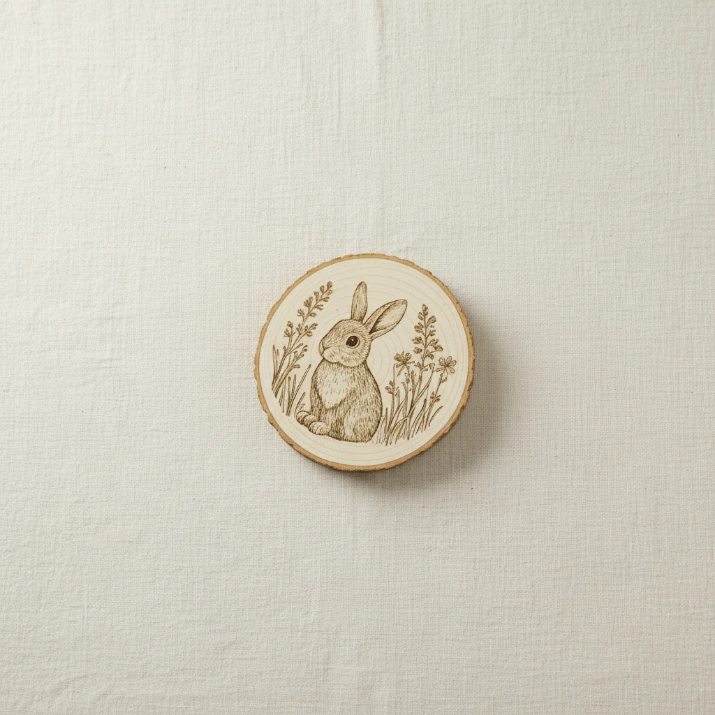 Handcrafted Wooden Animal Coasters Set - Image 9