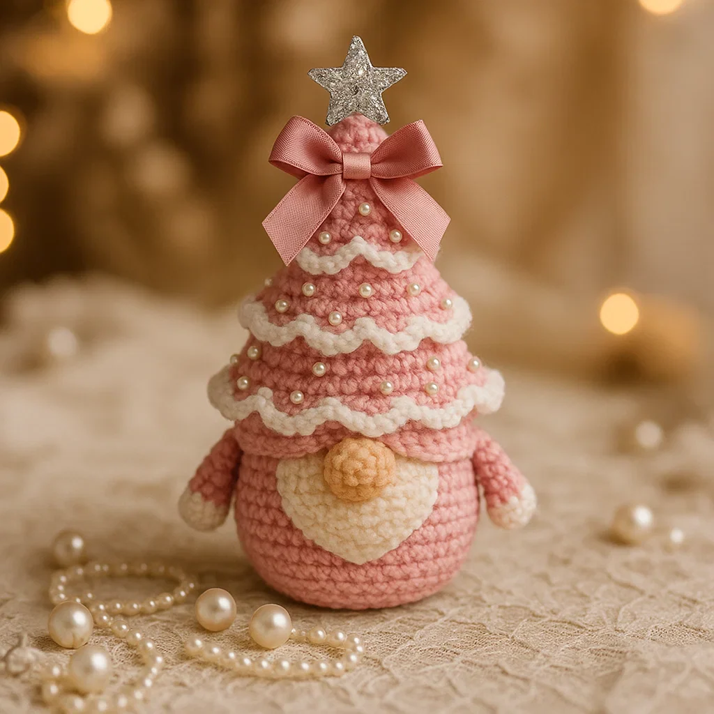 Handmade Crochet Christmas Tree Gnome - Image 2