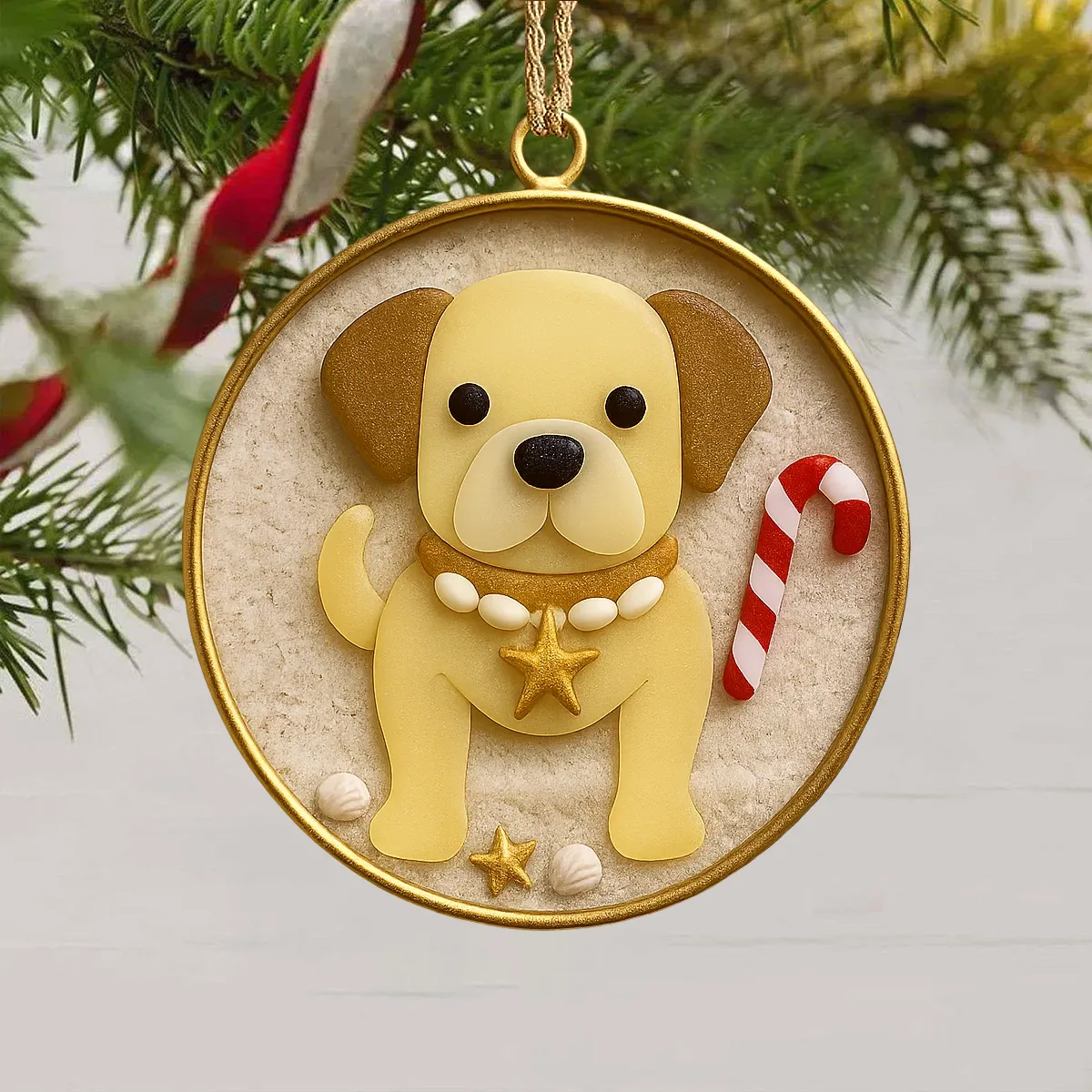 Handmade Dog Christmas Ornament – Sea Glass Pet Memorial Gift - Image 3