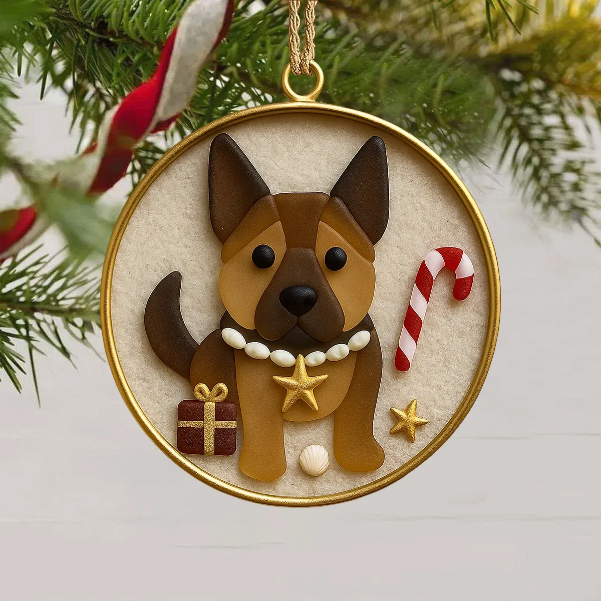 Handmade Dog Christmas Ornament – Sea Glass Pet Memorial Gift - Image 4