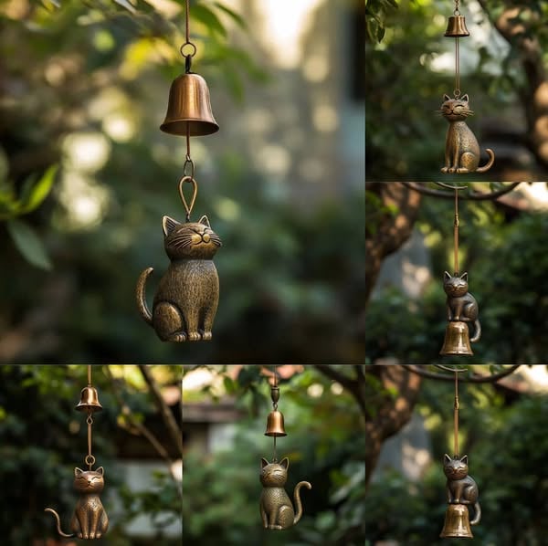 🔥Stock Alert: Only 100 Pieces Left! - 🐱Handmade Retro Cat Wind Chime - Image 6