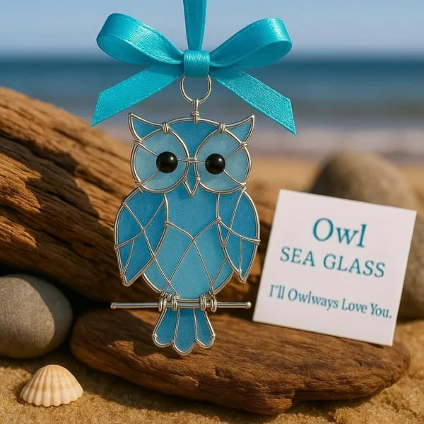 🌊Handmade Sea Glass Bird Acrylic Ornament - Image 2