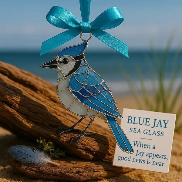 🌊Handmade Sea Glass Bird Acrylic Ornament - Image 4