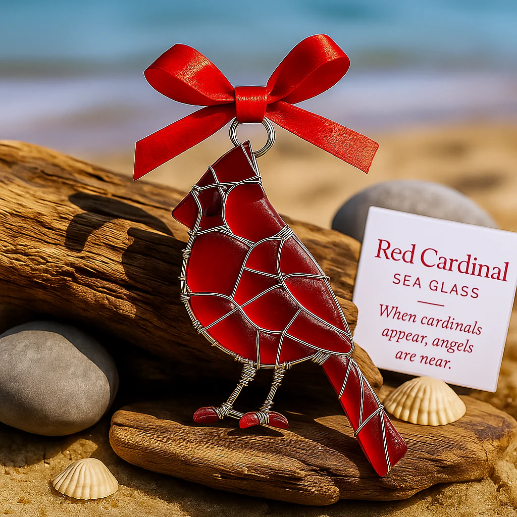🌊Handmade Sea Glass Bird Ornament - Image 2
