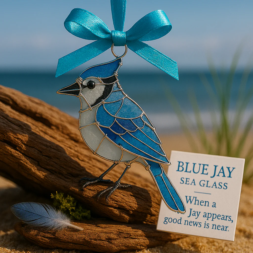 🌊Handmade Sea Glass Bird Ornament - Image 3