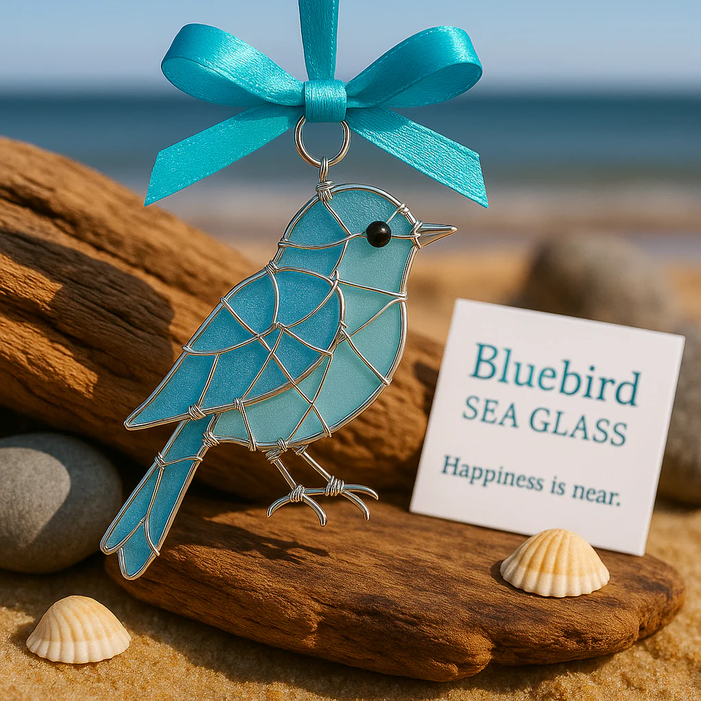 🌊Handmade Sea Glass Bird Ornament - Image 5