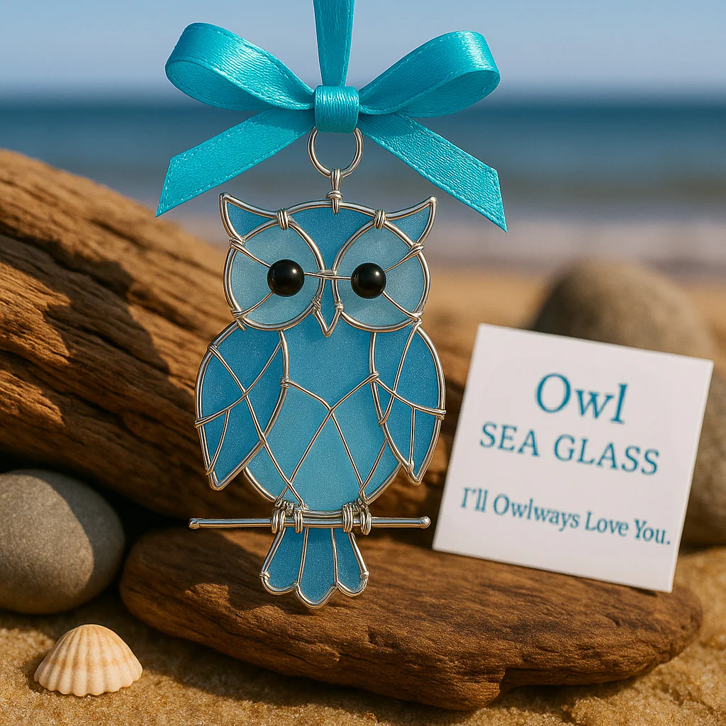 🌊Handmade Sea Glass Bird Ornament - Image 6