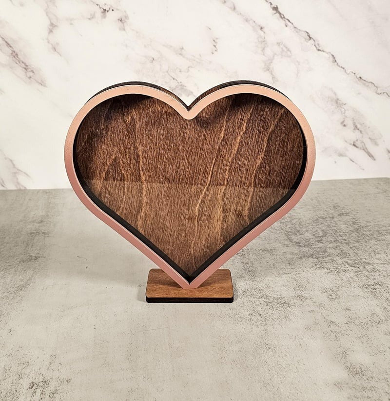Heart Sea Glass Display Box: Coastal Decor Shadow Box - Image 2