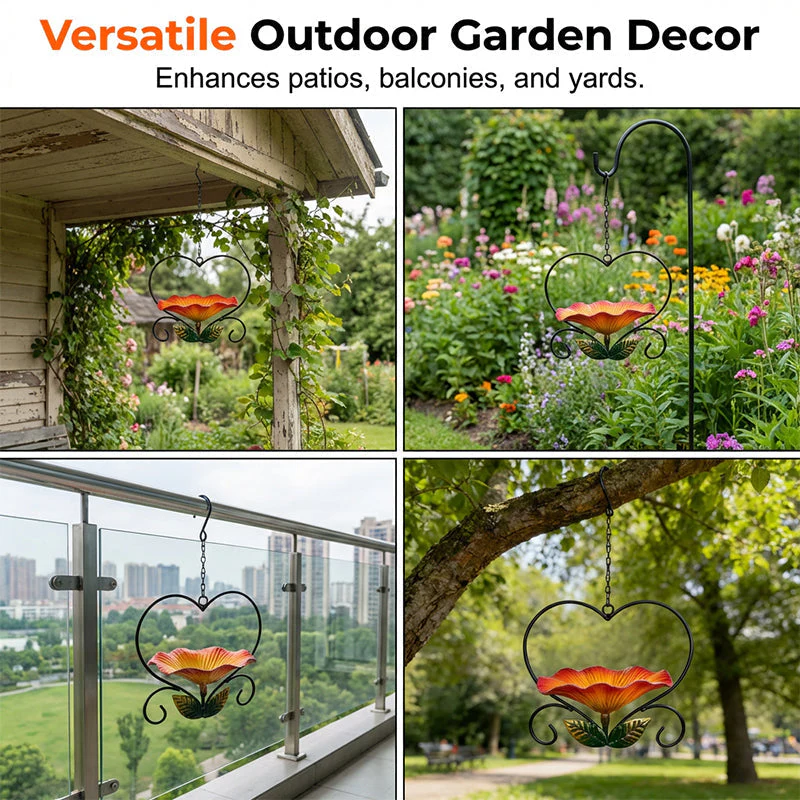 💖🐦 Heart-Shaped Bird Feeder – Floral, Hanging,Perfect for Backyard or Balcony 🏡 - Image 11