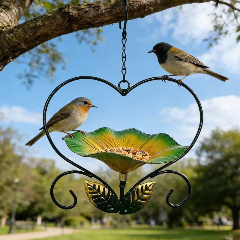 💖🐦 Heart-Shaped Bird Feeder – Floral, Hanging,Perfect for Backyard or Balcony 🏡 - Image 2