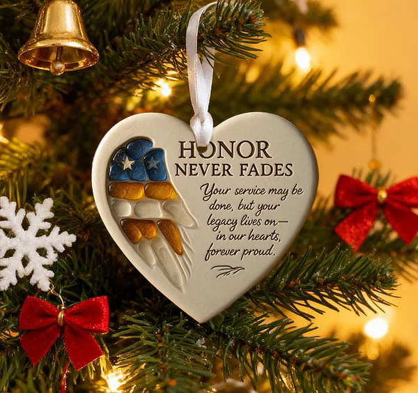 🌲Christmas & Veterans Day Gift💙 SEA GLASS OF HONOR — Heart-Shaped Veteran Keepsake Ornament - Image 3