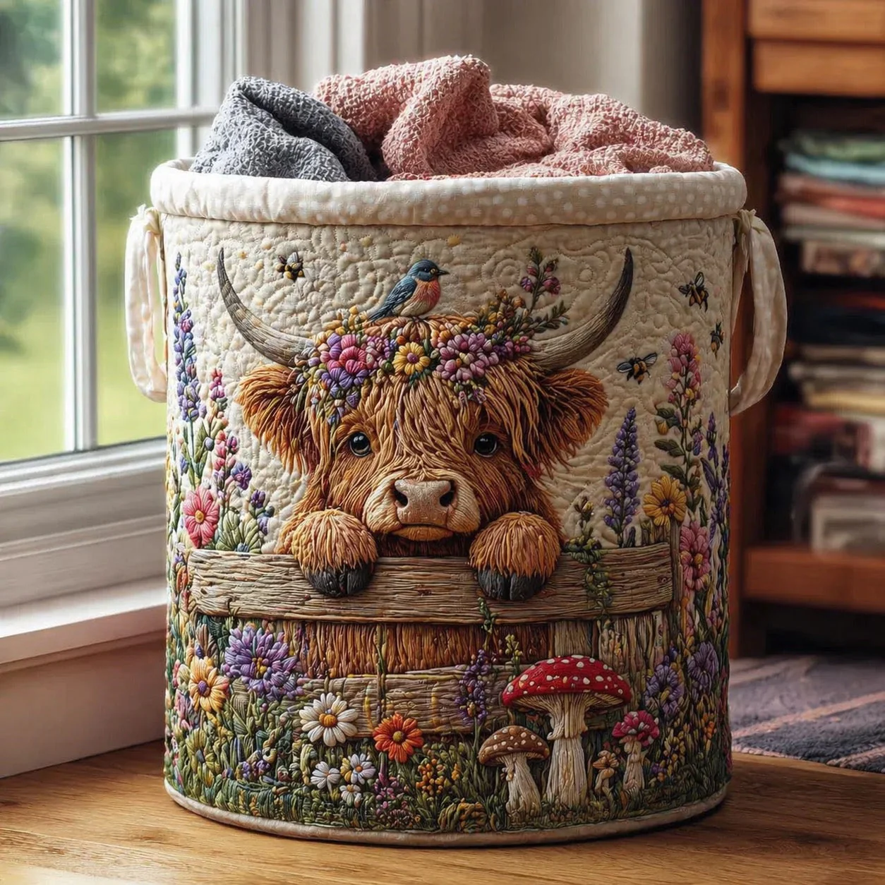 🌱🐂Highland Cow Garden Charm Storage Basket - Image 2